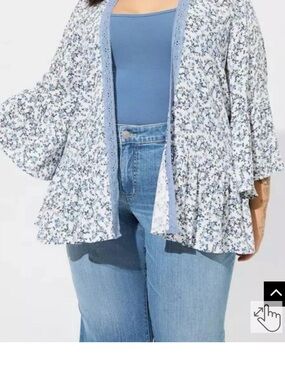 torrid Blue Floral Open Cardigan